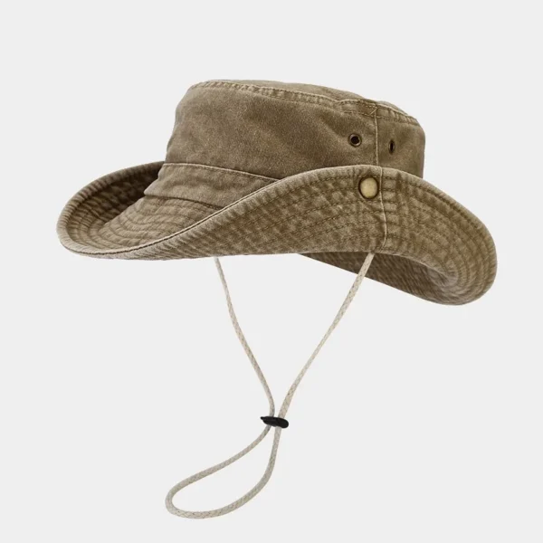 Cotton Stone-Washed Sun Hats for Men Women Wide Brim Fishing Hat Summer Bucket Hat Outdoor Safari Boonie Cap - Image 2