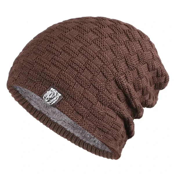 Winter Men's Plush Hat Lining Beanies Outdoor Sports Keep Warm Knitted Skullies - Image 6