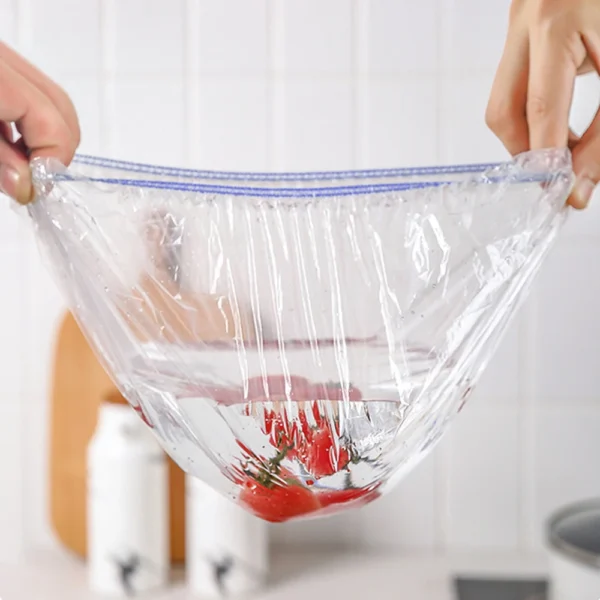 500/50Pcs Disposable Food Cover Fruit Food Cover Elastic Plastic Shower Cap Food Grade Storage Bag Kitchen Organizer Cling Film - Image 4