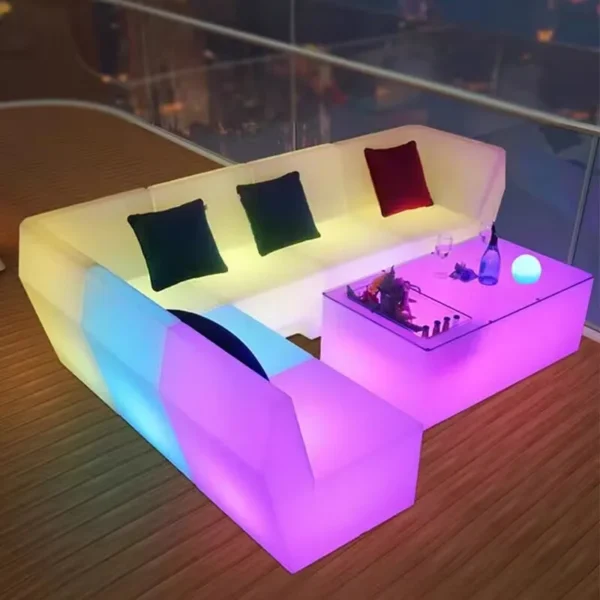 New Led Light Sofa Coffee Table Combination Bar Club Ktv Room Card Table And Chair Personality Furniture Counter Chair - Image 2