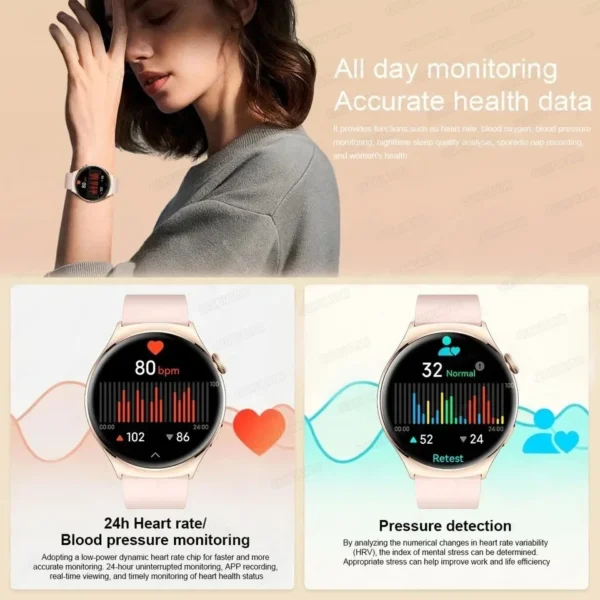 2024 New NFC Smart Watches Ladies 466*466 HD Screen Heart Rate GPS Track Sports Voice Calling Smartwatch Women For Huawei Xiaomi - Image 4