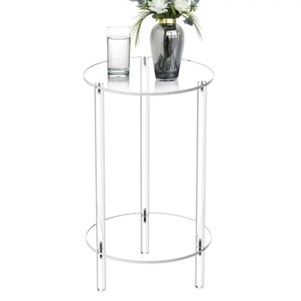 Acrylic Drink Table Clear Small Round End Table Coffee Table Clear Drink Table Small Round End Modern Round Side Table