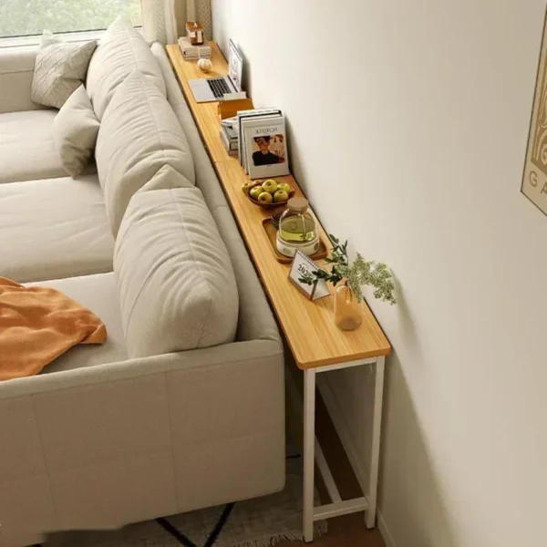 Modern Sofa Gap Table Narrow Side Table Multi-functional Living Room Tea Table Bedside Storage System Space-Saving Coffee Table