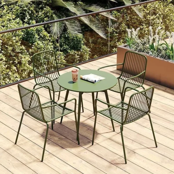 Nordic Iron Outdoor Leisure Courtyard Outdoor Table and Chair Balcony Table and Chair Set Outdoor Patio Furniture Patio Chairs - Image 4