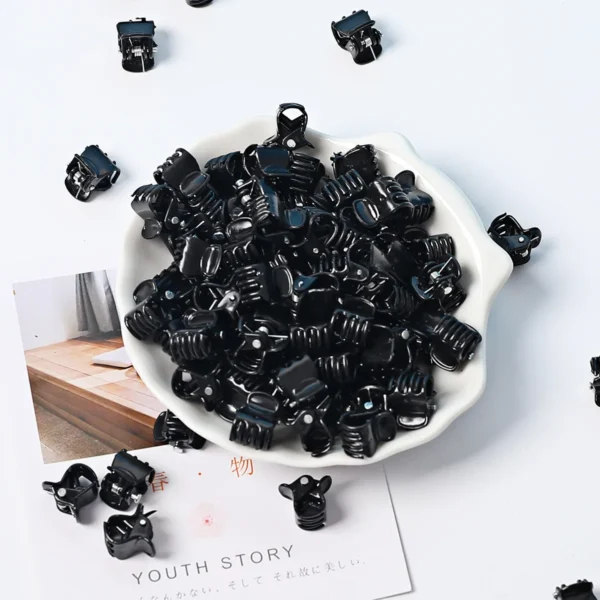 20PCS Mini Clip Headwear with Side Hair Clip, Princess Hair Clip, Small Grip Clip, Broken Bangs, Black Hair Clip Hair Accessory. - Image 6