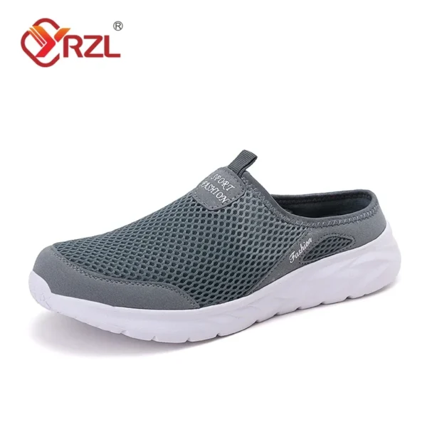 YRZL Casual Shoes Men Summer Half Shoes Slippers Slides Slip on Shoes Men Mesh Breathable Soft Comfortable Slippers for Men - Image 2