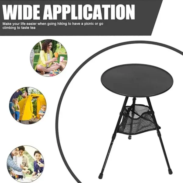 Portable Camping Round Table Adjustable Folding Liftable Mini Table Ultralight Brazier Table for Picnic Garden Camping Furniture - Image 5