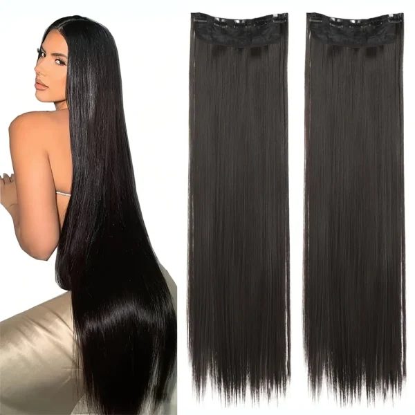 Synthetic Long Straight Hair 5 Clips Hair Extensions Ponytail Extension For Ladies Girls 40/24 Inches Clip In Extensions