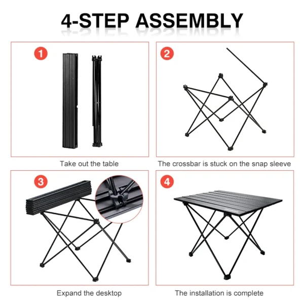 PACOONE Outdoor Camping Table Portable Foldable Desk High strength Ultralight Aluminium Hiking Picnic Folding Tables For BBQ New - Image 3