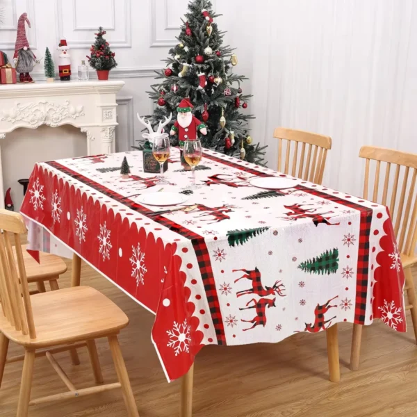 Christmas Tablecloth Merry Christmas Decorations For Home 2024 Xmas Table Cover Navidad Noel Table cloth Decor New year 2025 - Image 3