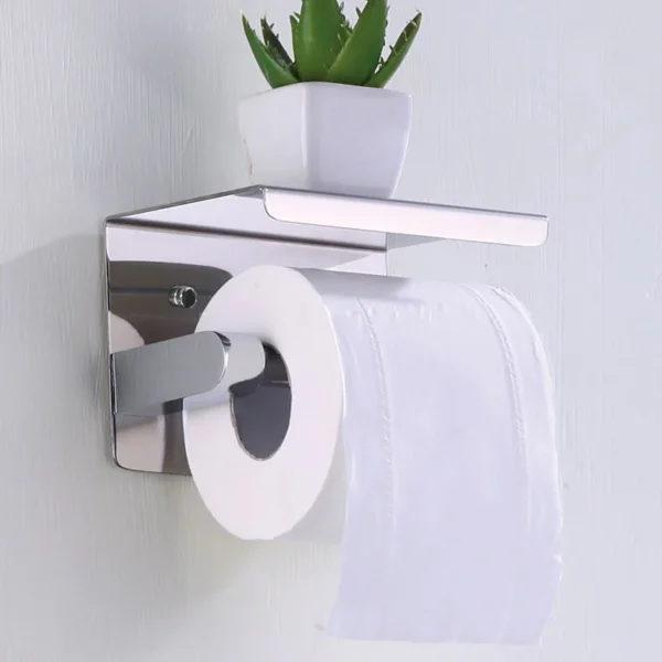 Stainless Steel Bathroom Paper Holder Toilet Roll Holder No Drilling Wall Mount WC Paper Phone Holders Home Paper Towel Holder - Image 5