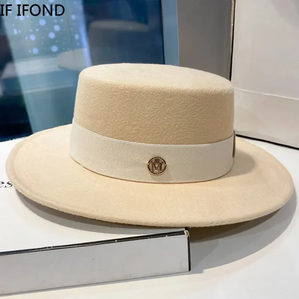 Fedora Hats for Women Fashion Elegant Bowler Dress Caps Panama Church Wedding Ribbon Band Hat Men Felt Jazz Hat - Image 2