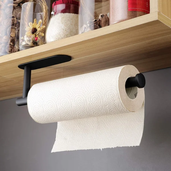 Hanging Paper Roll Towel Holder Bathroom Toilet Storage Stand Kitchen Organizer Napkin Rack Stainless Steel Adhesive Wall Mount - Image 3