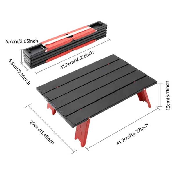 Outdoor Lightweight Portable Mini Collapsible Aluminum Alloy Lightweight Folding Table Casual Tent Camping Coffee Table - Image 2