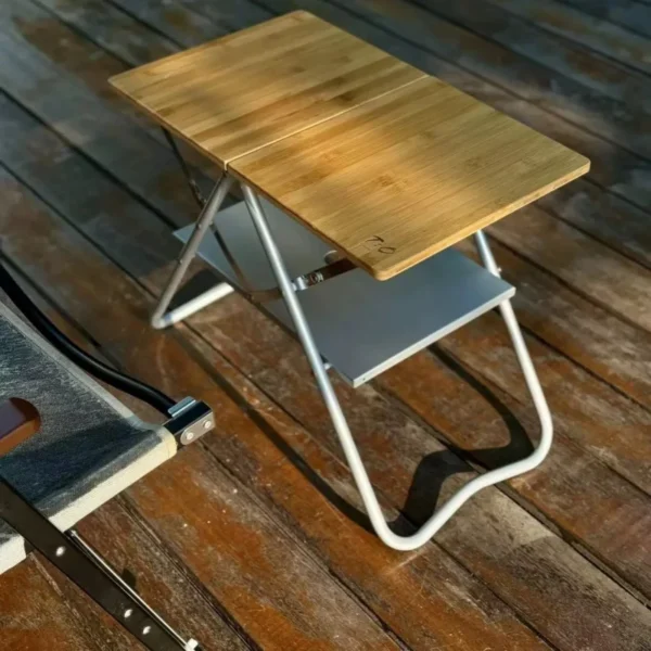 Outdoor Camping Portable Small Table?Folding Table Camping Table Bamboo Wood Table Picnic Dining Desk Cool Camping Gear New - Image 4