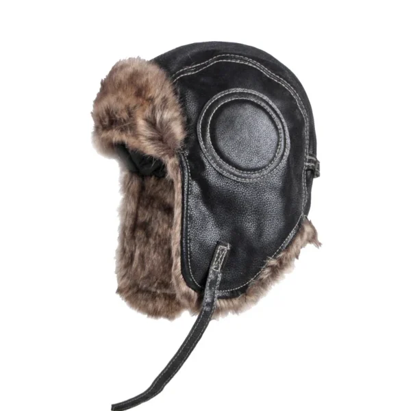 Winter Ushanka Hat Men Women's Pilot Aviator Bomber Trapper Hat Faux Fur Leather Snow Cap with Ear Flaps Pilot Winter Bomber Hat - Image 6