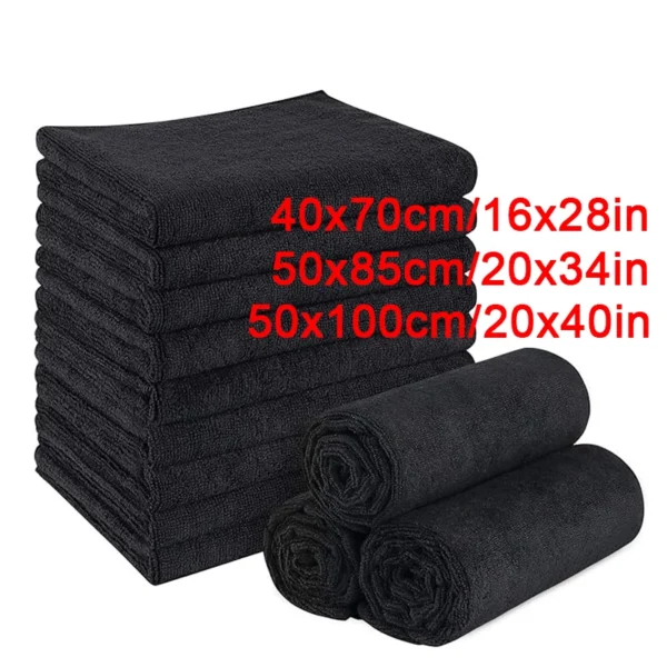 5/2 Pcs Microfiber Salon Towels Black for Hair Stylist Bleach Proof Hair Towel for home hotel beauty salon