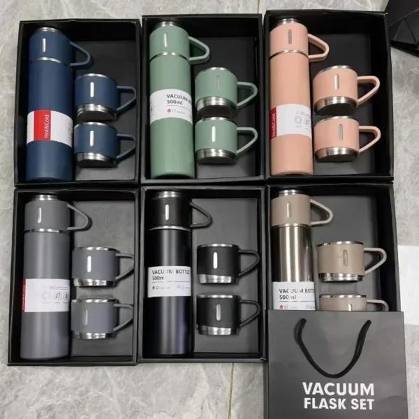 500ML Stainless Steel Vacuum Flask with Business Style Shimmering Design, Coffee Mug Thermos Bottle with Portable Carafe - Image 3