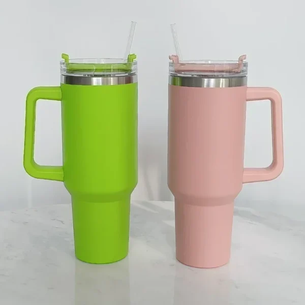 40oz Mug Tumbler With Handle Insulated Tumbler With Lids Straw Stainless Steel Coffee Tumbler Termos Cup for Travel Thermal Mug - Image 4