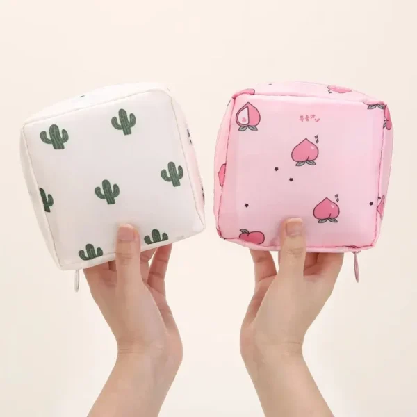 Women Sanitary Napkin Tampon Storage Bag Portable Waterproof Organizer Pouch Cartoon Pattern Sanitary Napkin Bag - Image 5