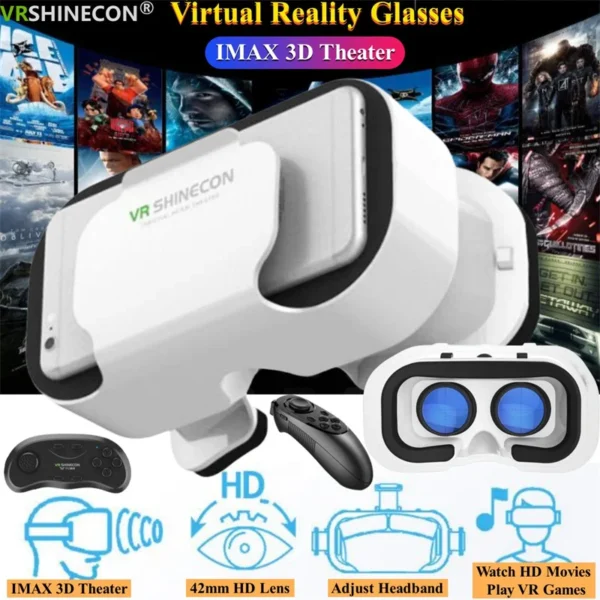 G05 MINI VR Glasses IMAX 3D Movies Virtual Reality Glasses Google Cardboard Box VR Helmet for 4.5-6" Phone,Support Game Joystick