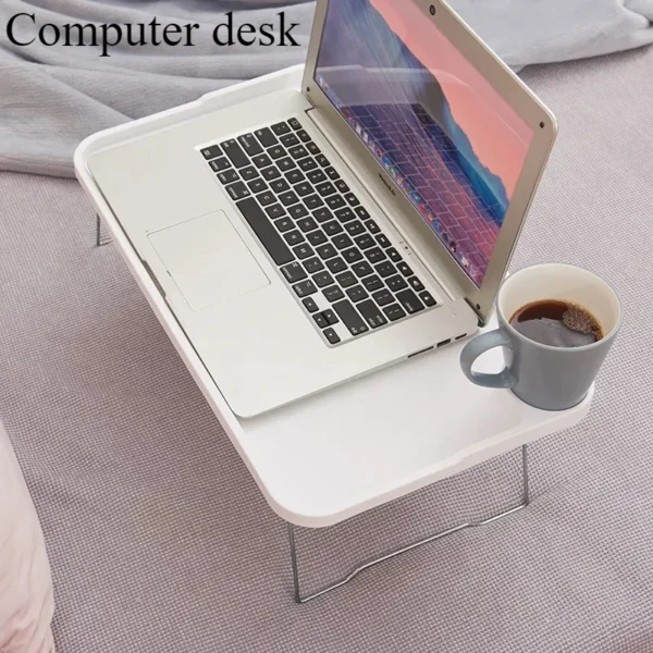 Laptop Bed Table Portable Folding Laptop Table with Cup Holder for Student Dormitory Stable Bed Tray Desk with for Sofa for Lazy