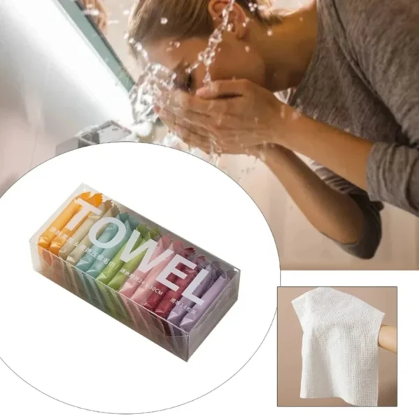 14pcs/box ,Face Cleansing Thickened Compressed Beauty Square Towel, Portable Travel Towel Disposable Washcloth - Image 3