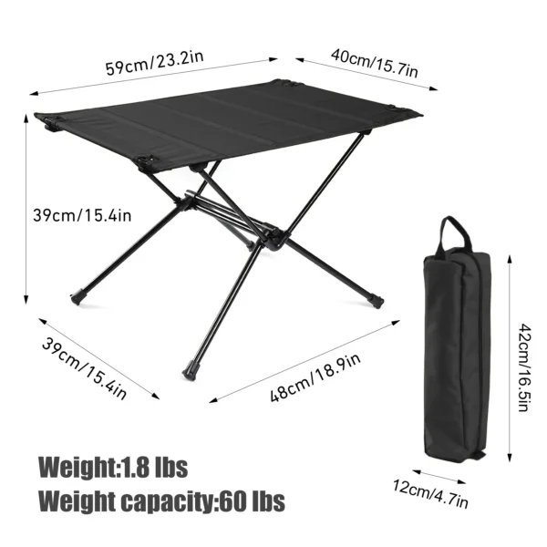 WESTTUNE Camping Folding Table Lightweight 1680D Oxford Roll-Up Table Portable Aluminum Alloy Tourist Tables for Outdoor Picnic - Image 5