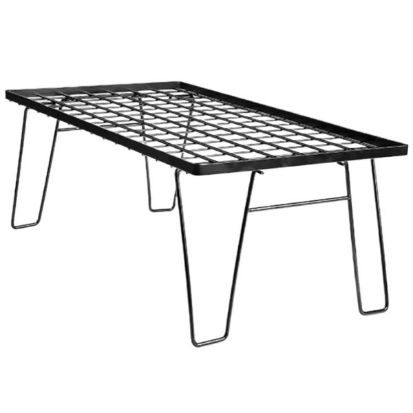 Folding Iron Net Table with Table Board & Bag Picnic Iron Mesh Desk Multifunctional Camping Cooking Rack for Outdoor Barbecue - Image 3