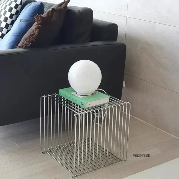 Luxury Simple Metal Magazine Rack Mini Coffee Table Nordic Designer Bedroom Bedside Table Art Ins Living Room Furniture d - Image 4