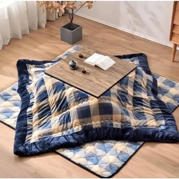 Japanese Kotatsu Table 4pcs Set – Heating Table, Quilt, Carpet &Heater for a Cozy Winter Coffee Table Household Heating - Image 2