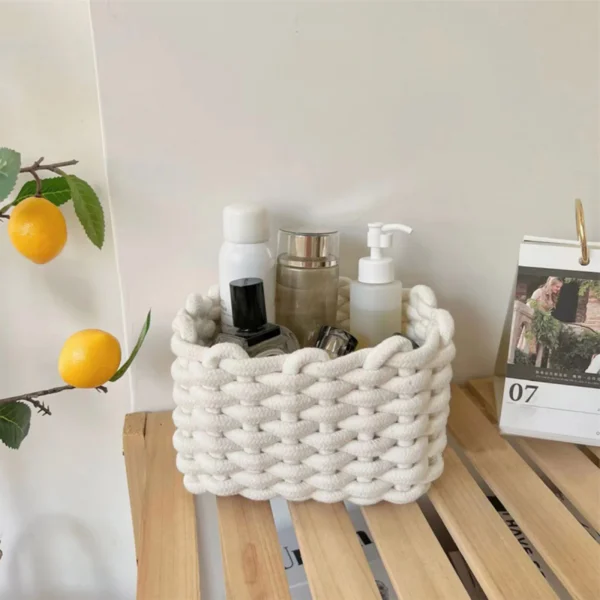 Rustic Retro Desktop Storage Basket Vegetable Platter Tabletop Flat Tray for Bread Candy Fruit Vegetable AC-Hot Sale - Image 4