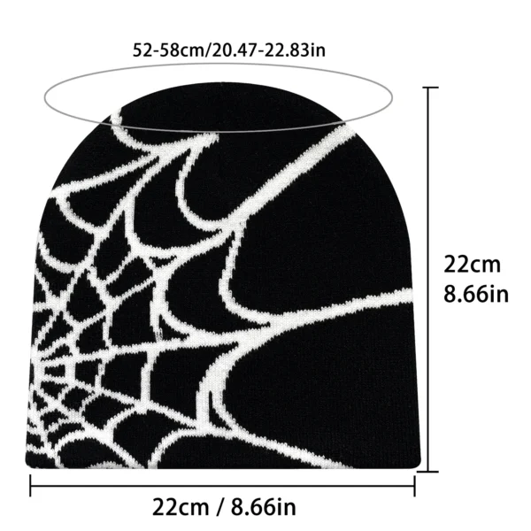 Four Seasons Men's And Women's Universal Y2K Knit Hat Spider Web Riding Outdoor Sports Fashion Hat - Image 2