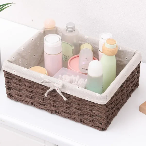 Sundries Box Sturdy Construction Good Load Capacity Fabric Multifunction Handmade Clothes Toys Rattan Storage Basket for Home