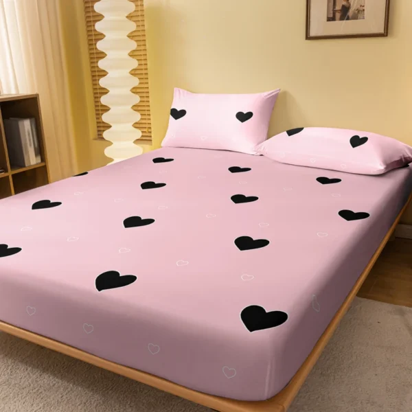 1 Piece of Heart Inspired Rhinoceros Powder Pattern Frosted Bedsheet, Bedroom Printed Bedspread, Bedding (Excluding Pillowcases)