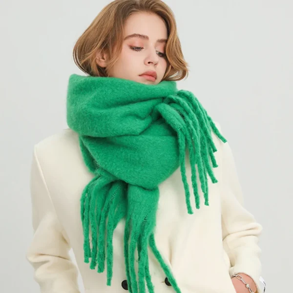 Winter Scarf for Women Cashmere Warm Solid Pashmina Blanket Wraps Female Thick Soft Bufanda Big Tassel Shawl Long Poncho Echarpe - Image 4