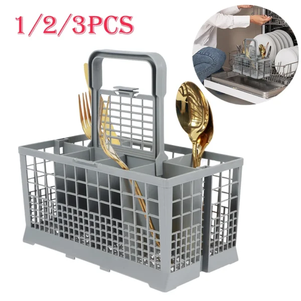 Dishwasher Cutlery Basket Universal Foldable Dishwasher Basket Replacement Rack Accessory Cutlery Holder for Kitchen Fork Spoon