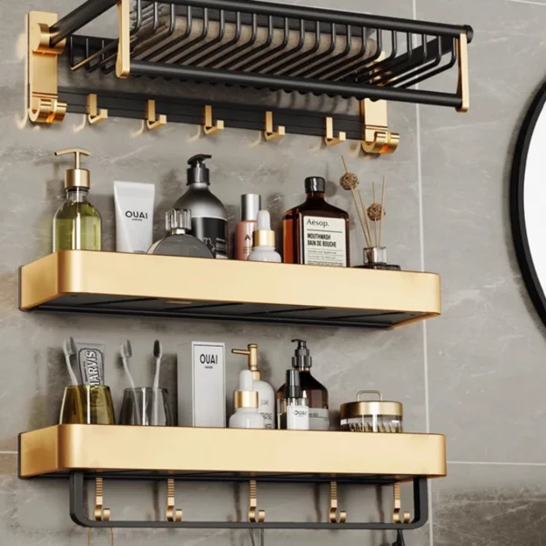 Bathroom Shelves Furniture Storage Hanging Furnishing Tools Luxury Full Bathrooms Accessories Karta Kualkita Luxury Set Home - Image 2