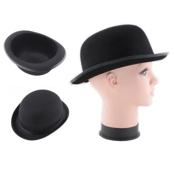 Bombin Hat Bowler Hat Black Derby Hat Bowler Top Hat Jazz Stage Carnival Costume Theater Costume Hat Magician Top Hat - Image 3