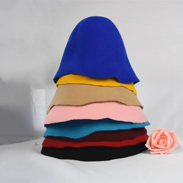 Womens Mens 100% Wool Felt Cloche Bucket Hats Cap Cone Body Millinery Hats Body Base Fascinators Block Hood Hats Supply - Image 2