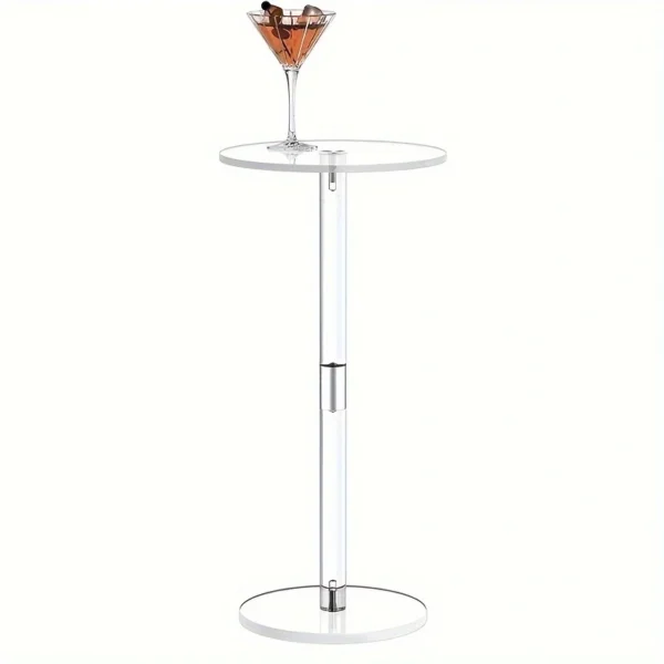 Small space acrylic beverage table, living room beverage side table/coffee table, circular easy to assemble