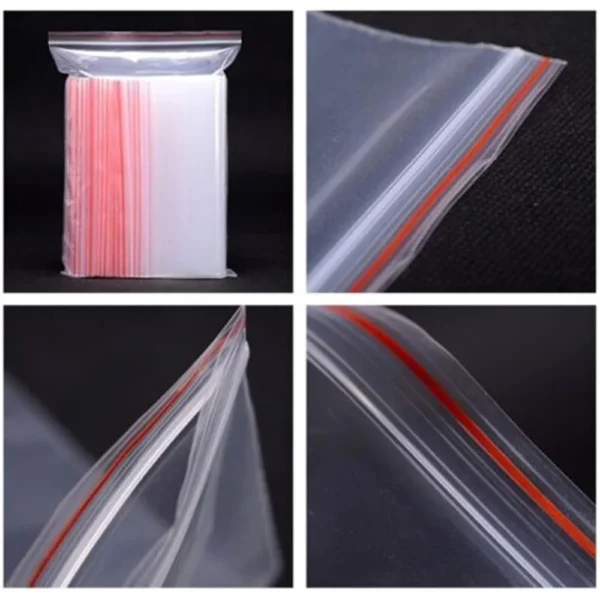 100 Pcs/Pack 5-12 Wire Self Seal Clear Plastic Poly Resealable Ziplock Bags Food Storage Fresh Package Reclosable Multi Size - Image 5