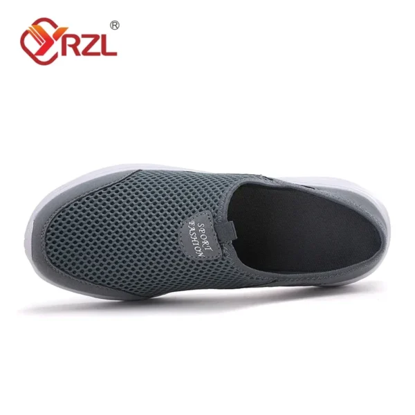 YRZL Casual Shoes Men Summer Half Shoes Slippers Slides Slip on Shoes Men Mesh Breathable Soft Comfortable Slippers for Men - Image 4