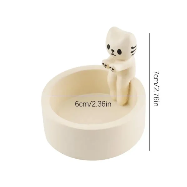 Cartoon Kitten Candle Holder Grilled Cat Aromatherapy Candle Holder For Home Bedroom Living Room Cute Mini Desktop Decorations - Image 6