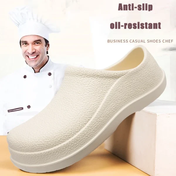 Men Chef Shoes Man Summer Beach Slippers Water-proof Oil-proof Kitchen Shoes Non-slip Garden Clogs Hotel Work Shoe EVA Sandal - Image 4