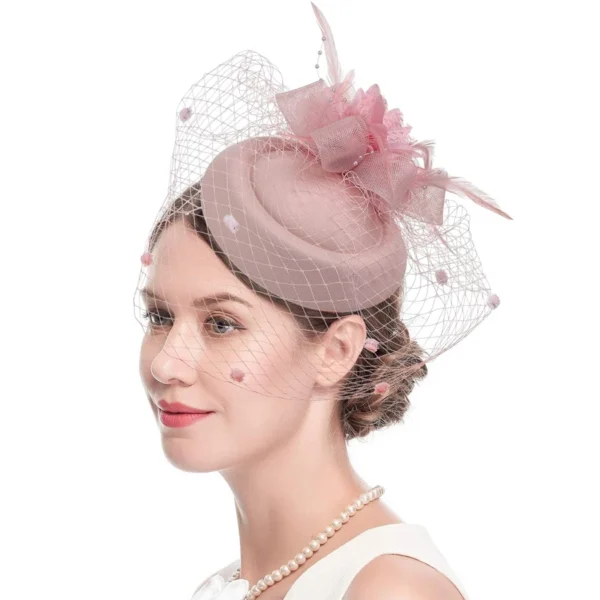 Fascinator Hats for Women 20s 50s Vintage Pillbox Hat Kentucky Derby Fascinators Flower Veil Hair Clip Wedding Tea Party Hat