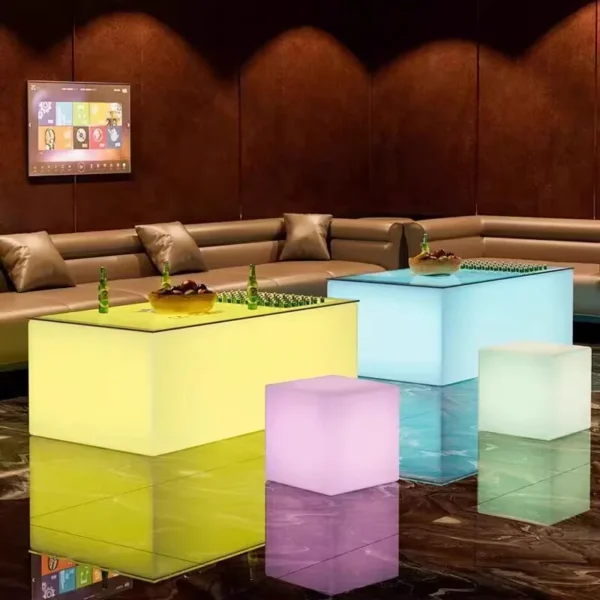 LED light sofa coffee table combination bar club KTV room card seat table and chair creative personality furniture counter chair - Image 3