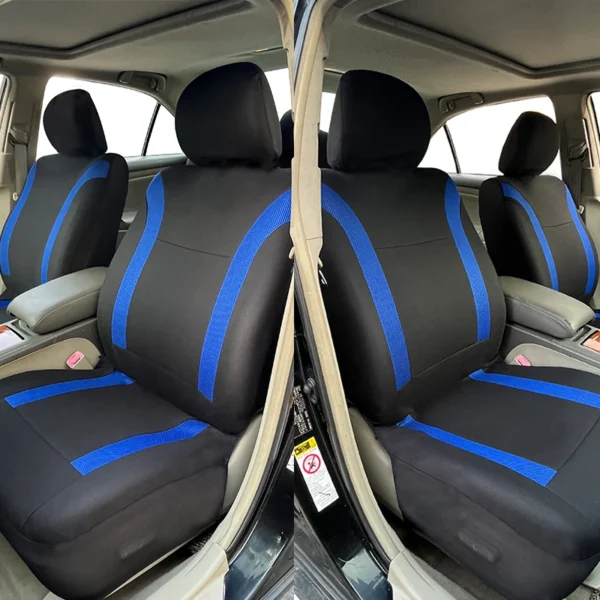 AUTO PLUS Sports Universal Polyester Car Seat Cover Set Fit Most Car Plain Fabric Bicolor Stylish Car Accessories Seat Protector - Image 2