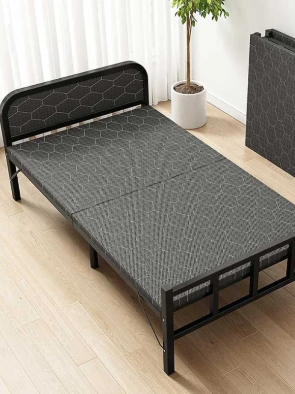 T   Folding bed, easy nap time, nap time, small bed, reinforced iron matching bed set - Image 2