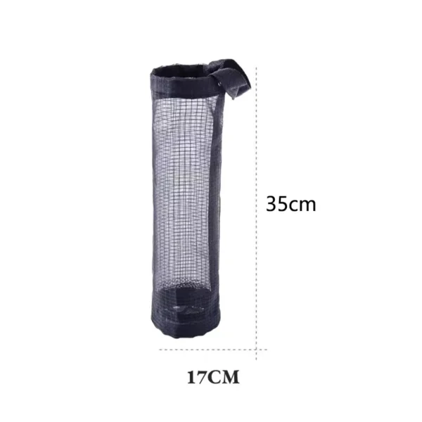 1pc Grey Sundries Bag Storage Wall Mount Mesh Plastic Bags Dispenser Hanging Reused Storage Pouch Trash Bags Kitchen Garbage Org - Image 6